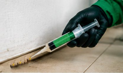 Aplicación de gel para control de insectos